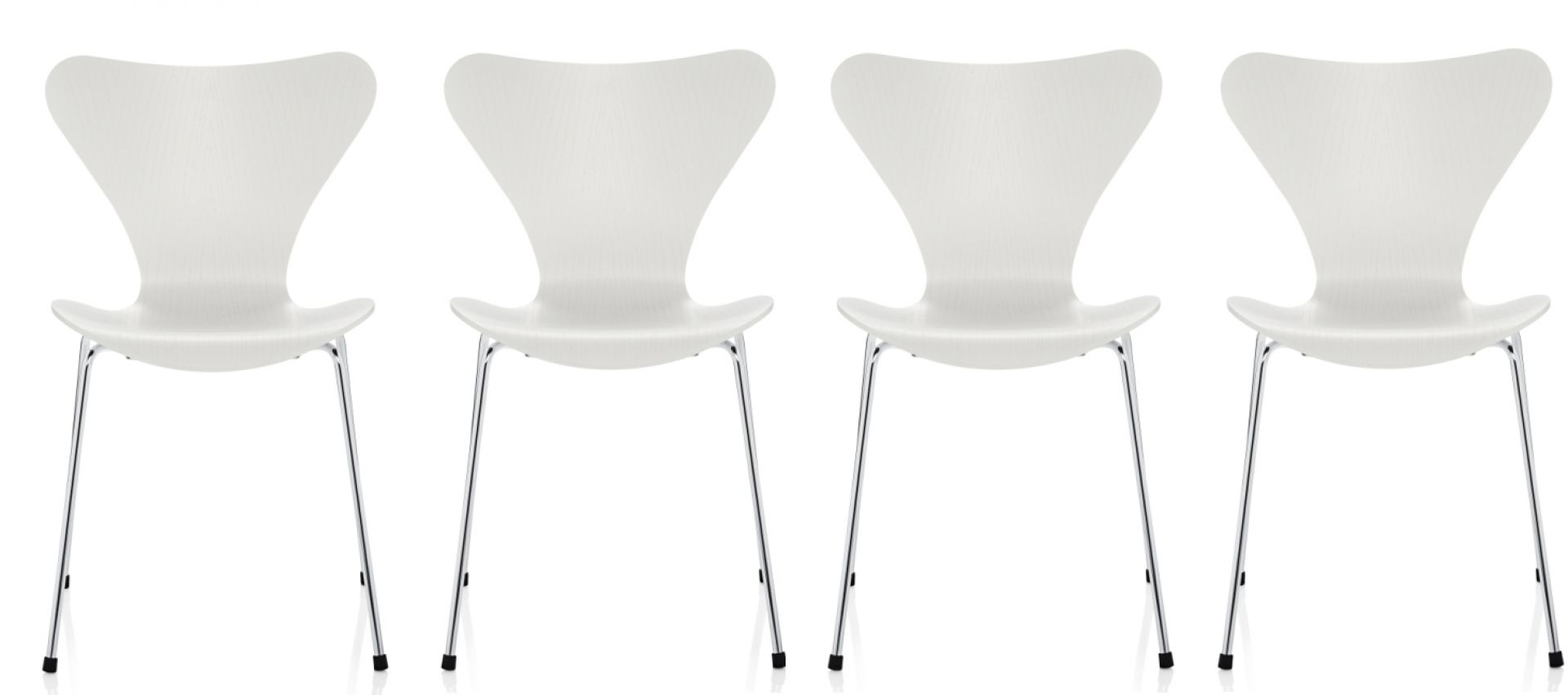 Siebener / Serie Stuhl 3107 Esche 4-er Set Fritz Hansen  